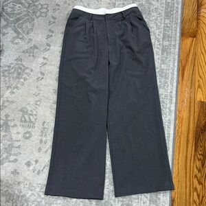 Active USA Charcoal Wide-Leg Dress Pants